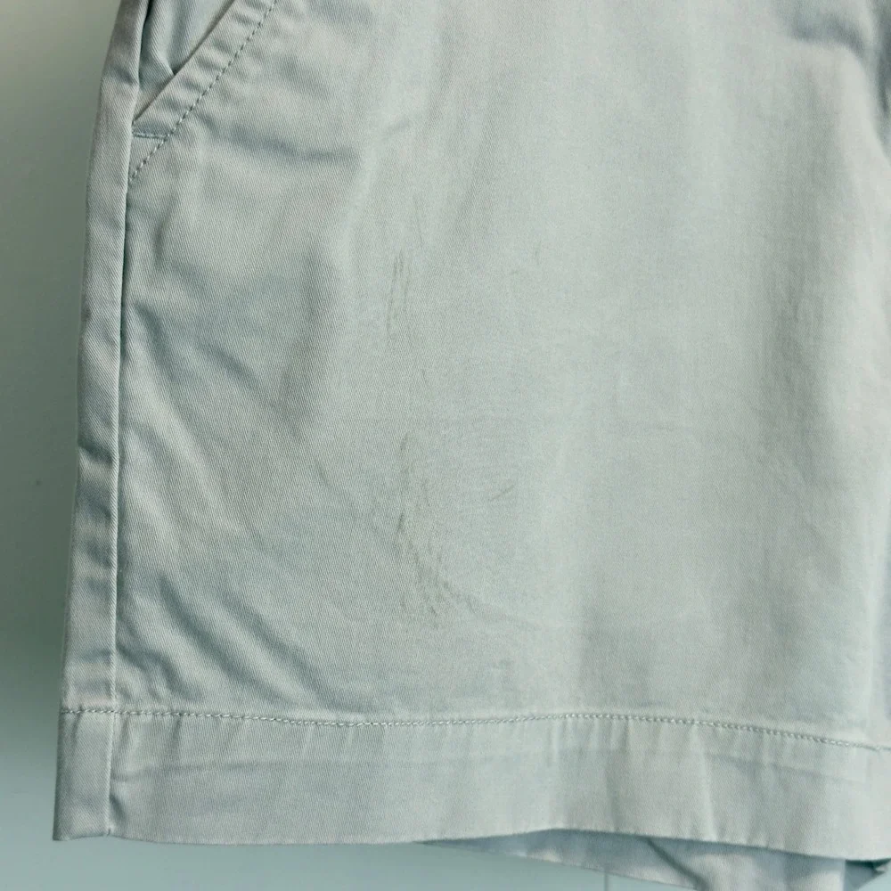 Lot of 2 Crown Ivy Mens Chino Shorts Khaki Grey Flat Front Cotton Size 34 LP